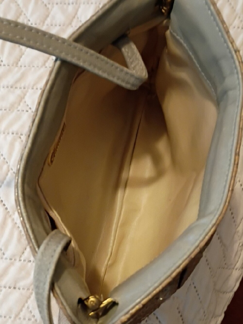 Shimmery Neutral Python-Texture Shoulder Bag - Picture 3 of 4